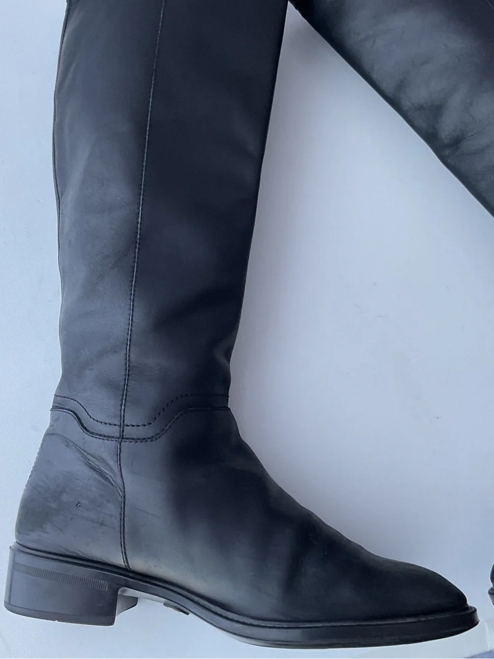 Salvatore Ferragamo Classic Black Leather Knee High Riding Boots Women’s Size 9B